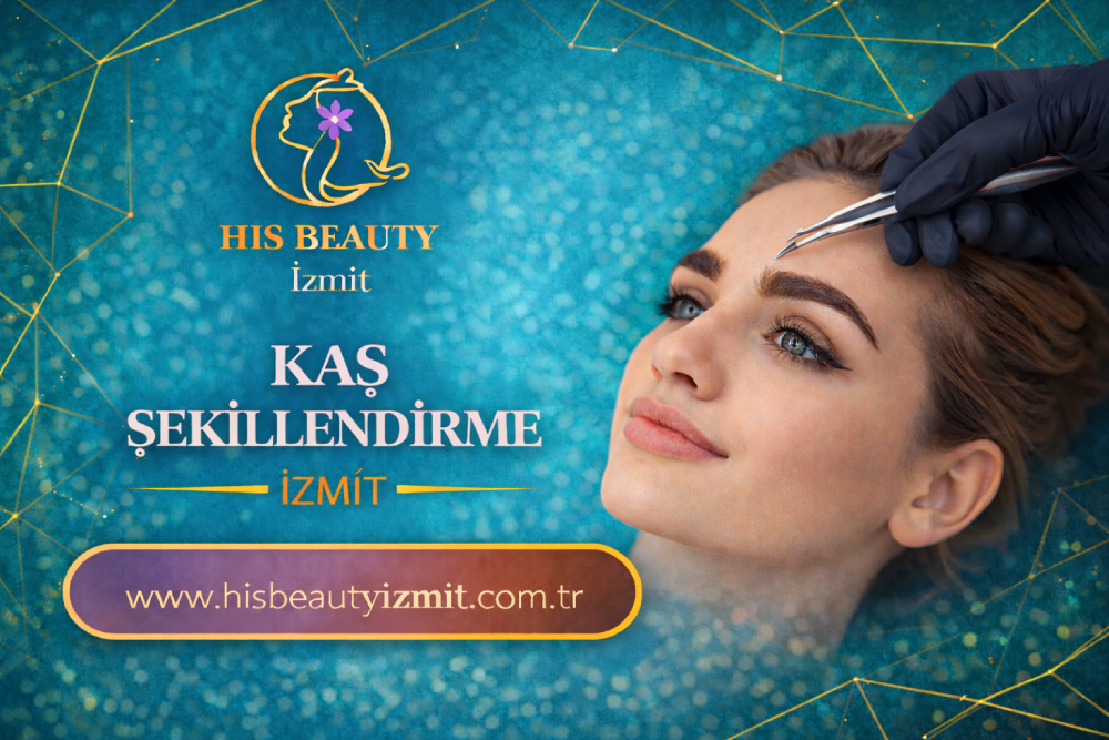 İzmit’te profesyonel kaş şekillendirme hizmeti uygulaması yapılan kadın danışan