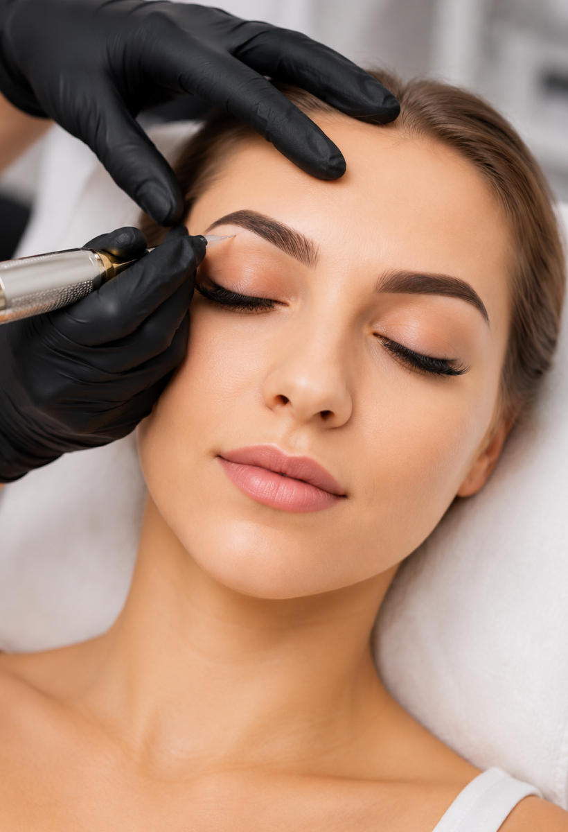 İzmit kalıcı makyaj uygulaması sırasında eyeliner ve göz çevresi kalıcı makyaj işlemi